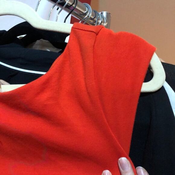 Bailey 44 Orange Skater Dress Mesh Cutout Womens SP Fit & Flare Mini Cap Sleeve - Picture 8 of 8